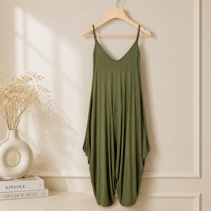 Women's Sleeveless V-Neck Jumpsuit (One Size)